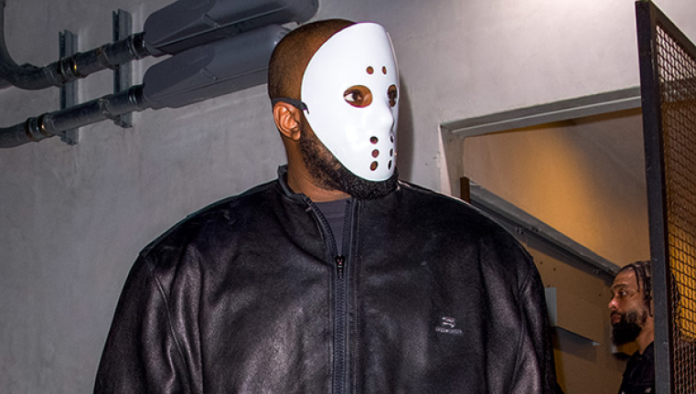 Kanye West Wears A Hockey Mask At His Son's Basketball Game
